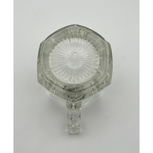 Vintage Starburst Crystal Clear Class Creamer Starburst Bottom Design USA Used - Picture 6 of 6